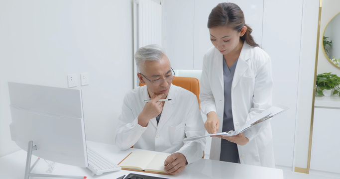 医生在医院讨论工作