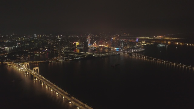 澳门烟花节 澳门塔 航拍视频