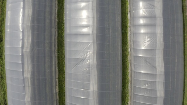 现代化农业种植蔬菜水果大棚 航拍视频