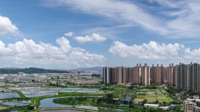 广东省中山市三乡镇运河 延时视频