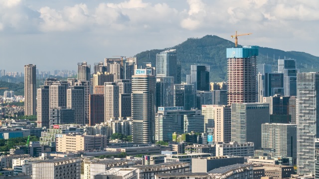 延时摄影 深圳市南山区科苑科技园商务区建筑群