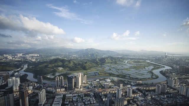 延时视频 广东省深圳市深圳河大景